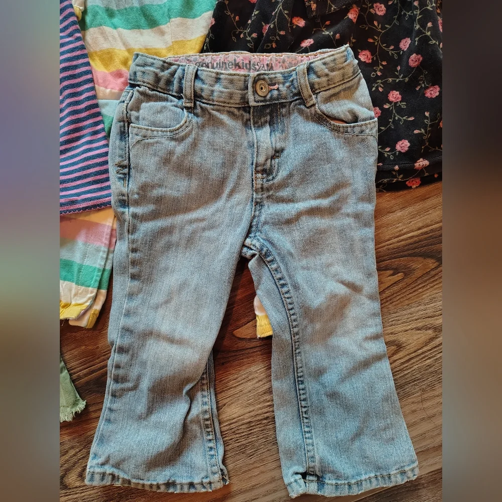 Lot 5 Toddler Girls Clothes 18-24mo OshKosh Old‎ Navy Dresses Jeans Capris